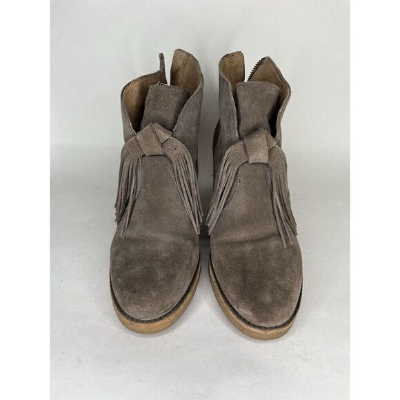 Ugg Booties Women Size 9 Gray Suede Zip Heels - Picture 16 of 16